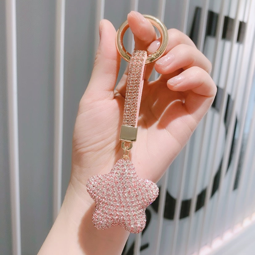 Wholesale Full Diamond Five Pointed Star Claw Chain Acrylic Keychains